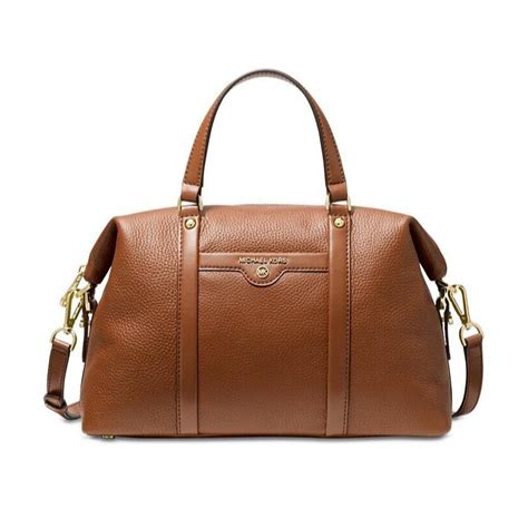 michael michael kors beck medium leather satchel|Michael Kors large satchel handbag.